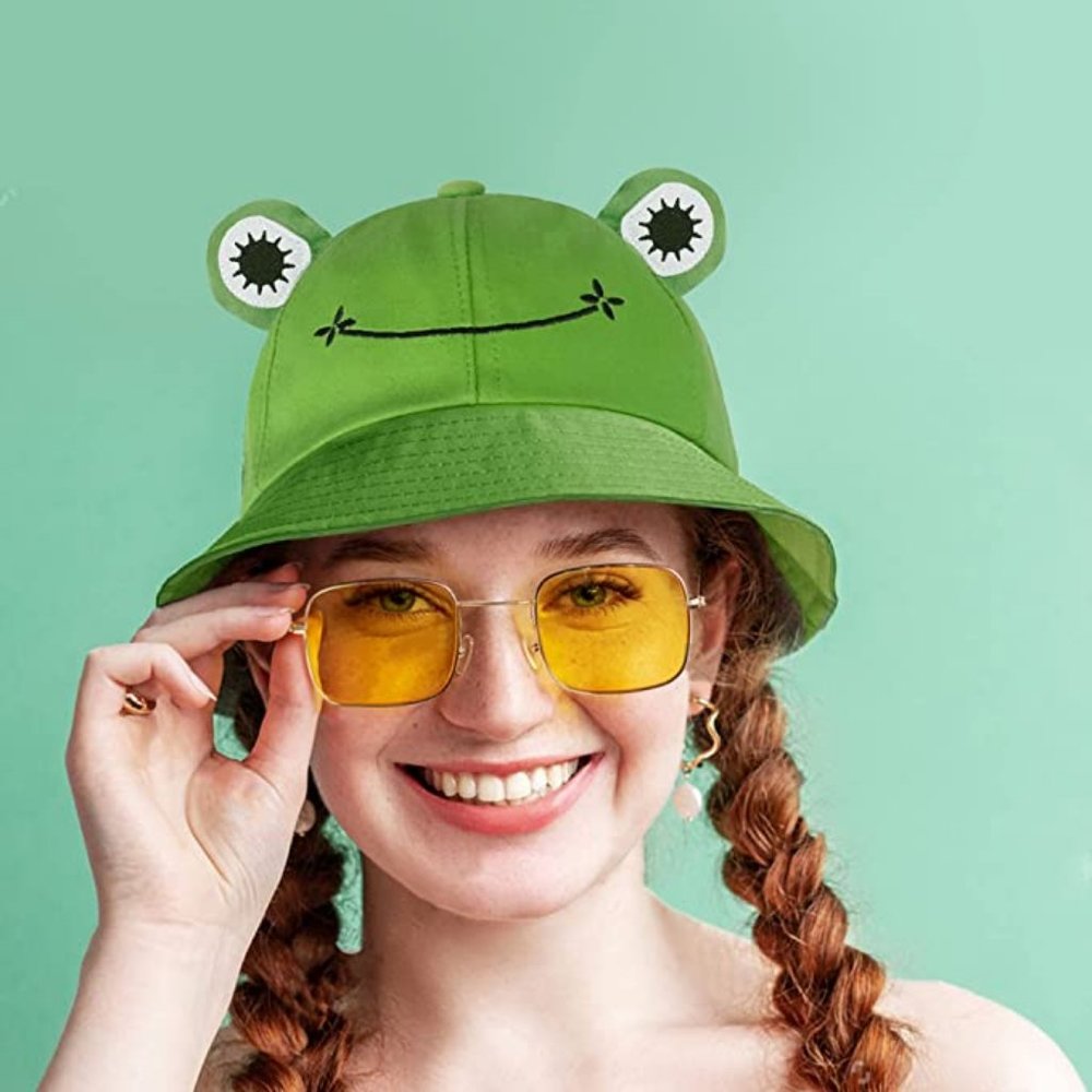 SAOROPEB Frog Hat for Adult Teens, Cute Frog Bucket Hat, Cotton Bucket…